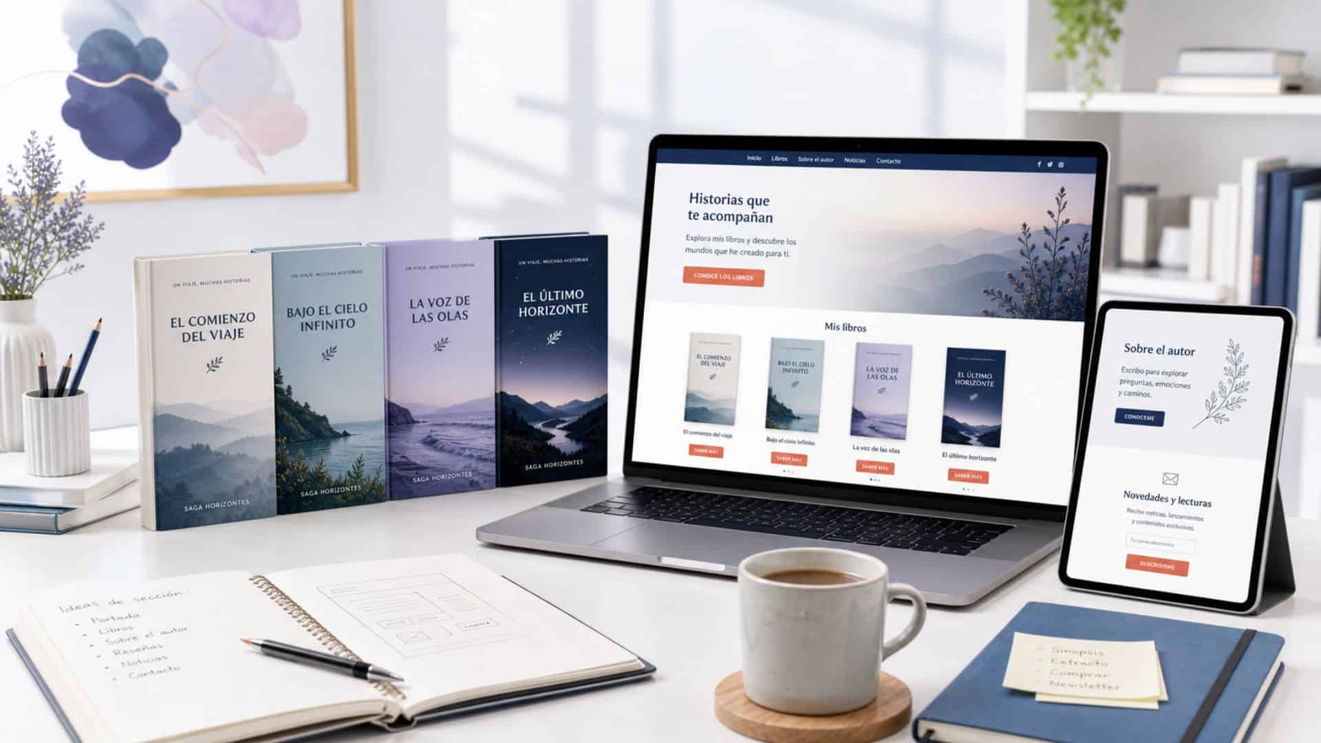 Paquete de landing avanzada para autores con varios libros