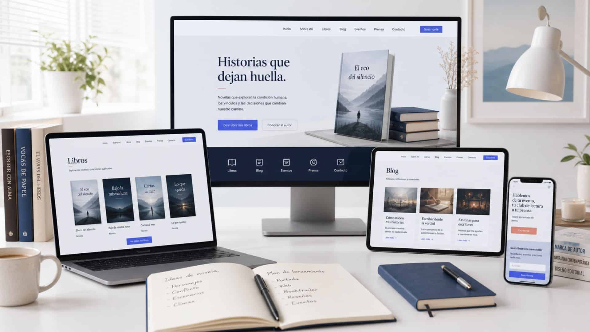 Paquete de web de autor premium para escritores